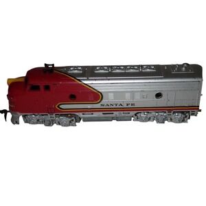 Santa Fe Diesel Locomotive HO Scale Red Silver Warbonnet Engine Vintage